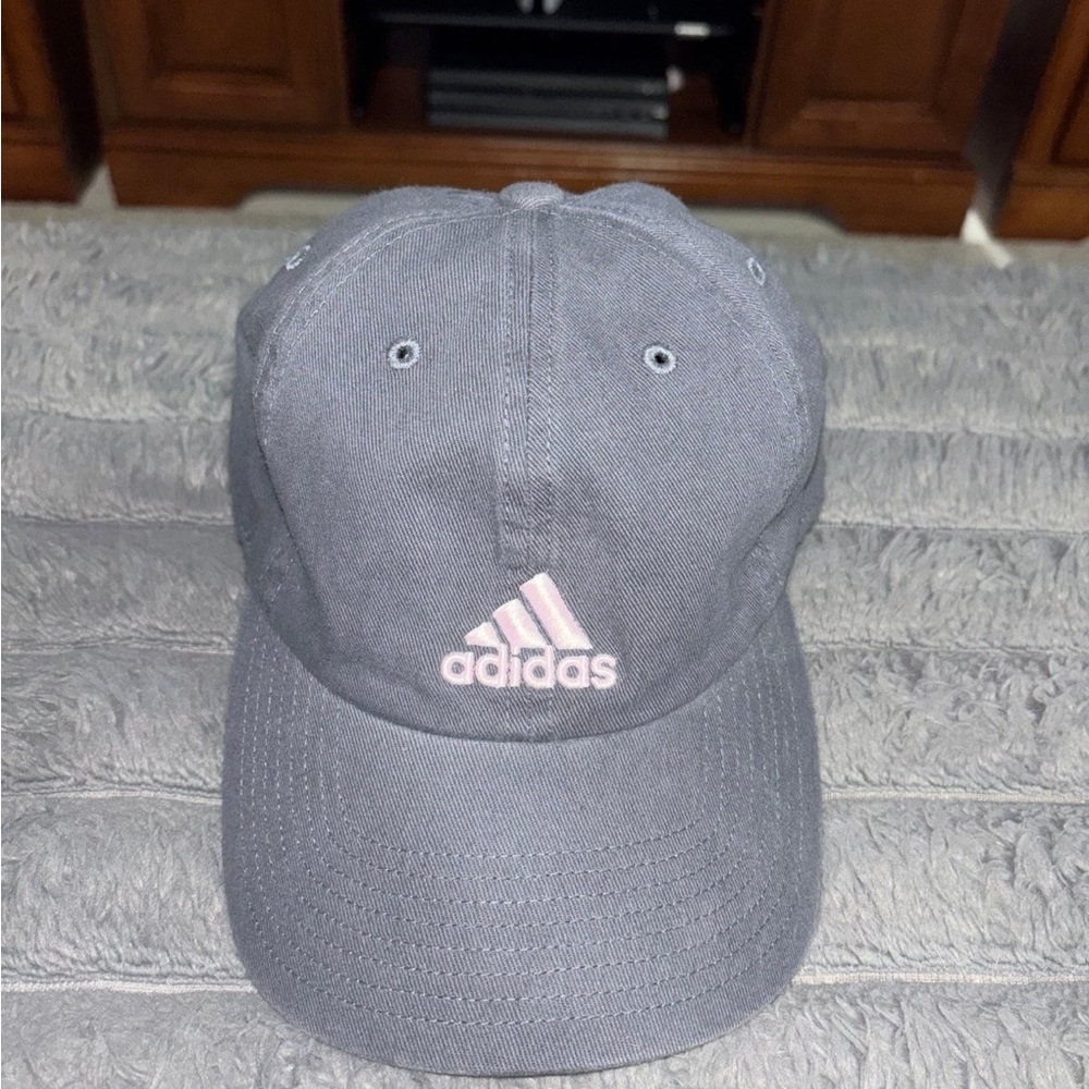 Adidas Charcoal Hat with Light Pink Emblem